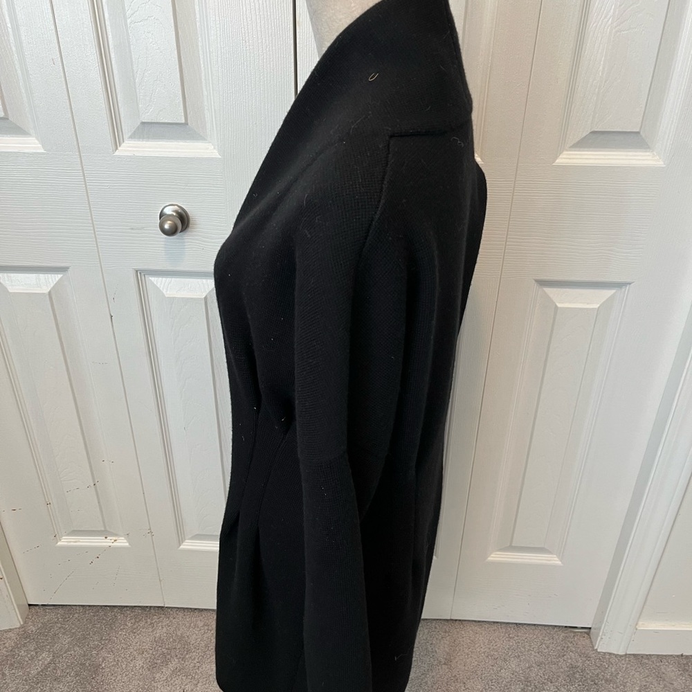 Theory size M 100% woolWomen's Black Open Front Sweater - Picture 8 of 15